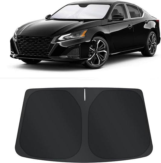 TINGLU Sun Shade for Tesla Model X Tesla X 2016-2025 2026 Accessories Windshield Sun Shade Window Shade UV Rays Protection Sun Visor Cover with Steering Wheel Sunshade Storage Bag