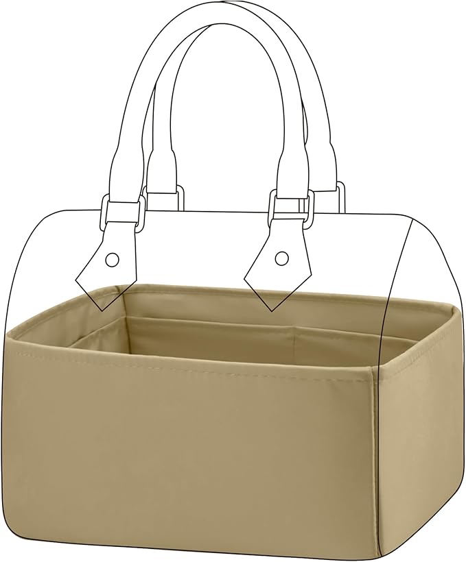 DGAZ Silk Purse Organizer Insert Fits LV Speedy 16/20/25/30/35/40/45 bags，Silky Smooth Bag Organizer，Luxury Handbag & Tote Shaper(S2 trench,SP35)