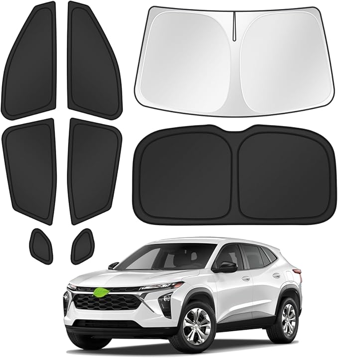 Canvcle Sunshades for 2024 2025 2026 Chevrolet/Chevy Trax Accessories Windshield Sun Shade Side Rear Window Shade Cover Sun Visor Shield Privacy Protection for Camping Keep Vehicle Cool Black 8PCS