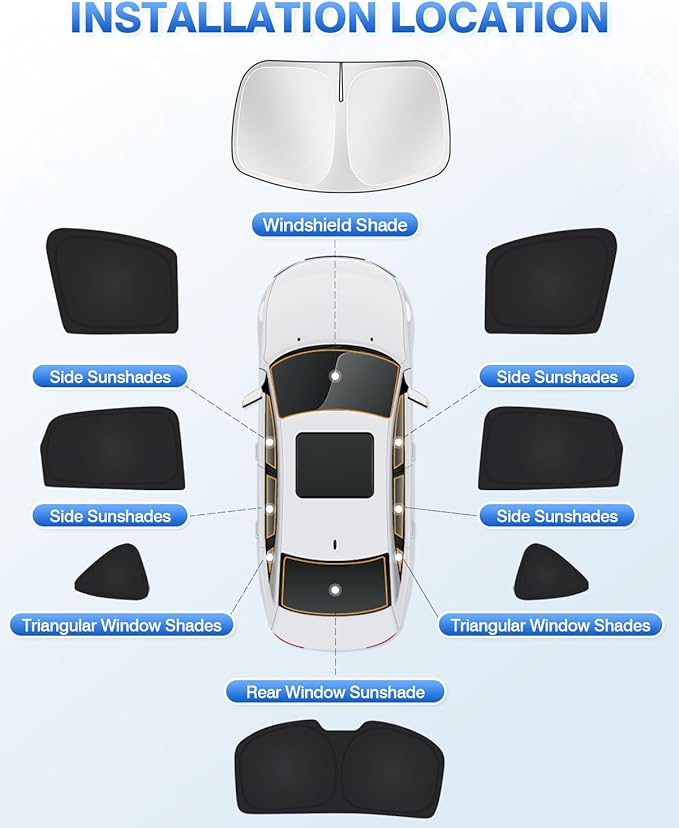 Canvcle Windshield Sunshade for Mazda CX-5 2017-2025 2026 CX5 Accessories Side Rear Window Shade Cover Kit Window Sun Blocker Privacy Protection Keep Vehicle Cool Black 8PCS