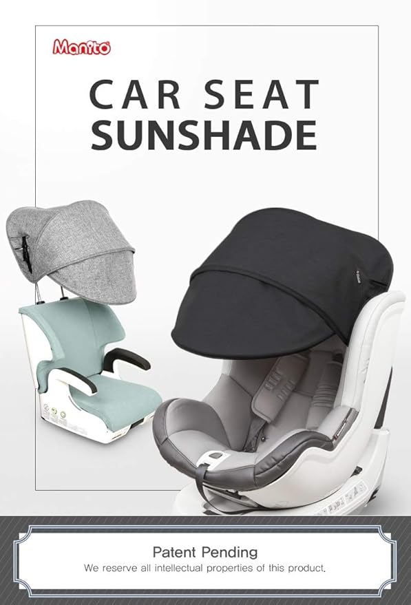 Manito Sun Shade Extender/Auxiliary Canopy for Car Seat (Beige)
