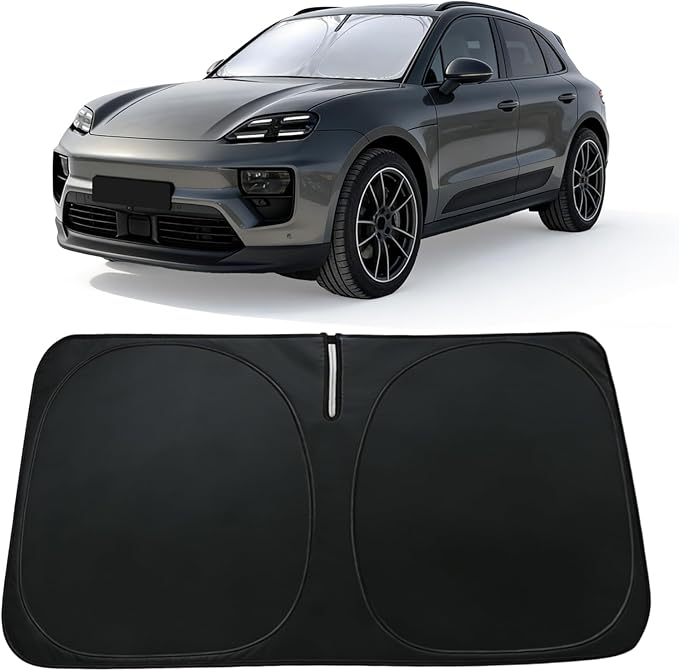 Windshield Sun Shade for Porsche Macan 2014-2024, Car Front Window Sunshade with 240T Sun Visor Protector Blocks UV Rays Heat Sun Shield Accessories