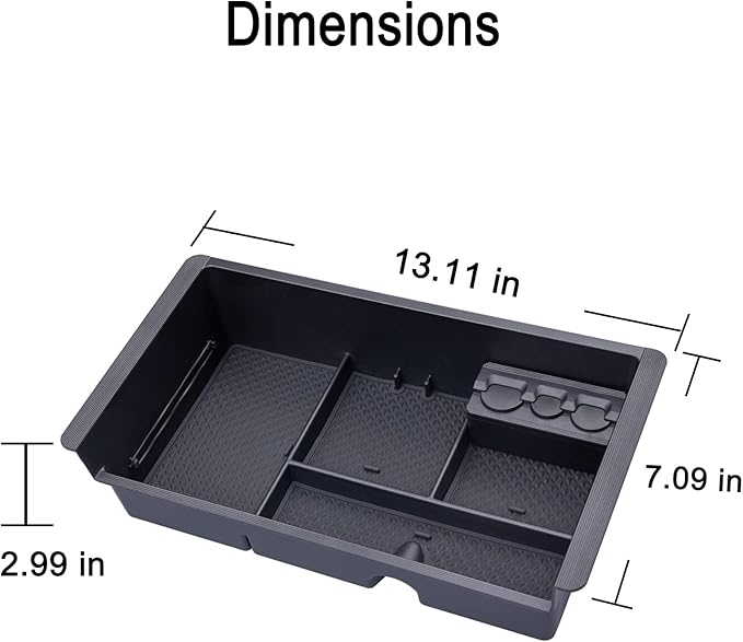 JKCOVER Compatible with Chevy Silverado/GMC Sierra 2014-2018 and Chevy Tahoe Suburban/GMC Yukon 2015-2020 Center Console Organizer Tray Accessories-Full Console w/Bucket Seats ONLY - (Black Trim)