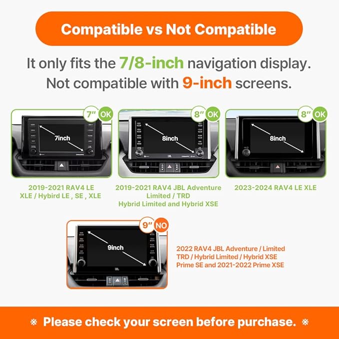 FICS Phone Holder Compatible with Toyota RAV4 (RAV4 19~24) of 8" Monitor