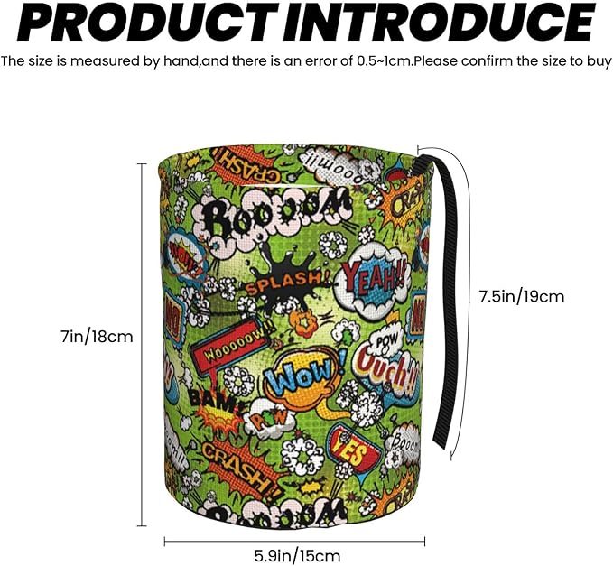 Car Trash Can Graffiti Pattern Multipurpose Collapsible Leakproof Trash Bin Car Accessories for Car Automotive Truck SUV