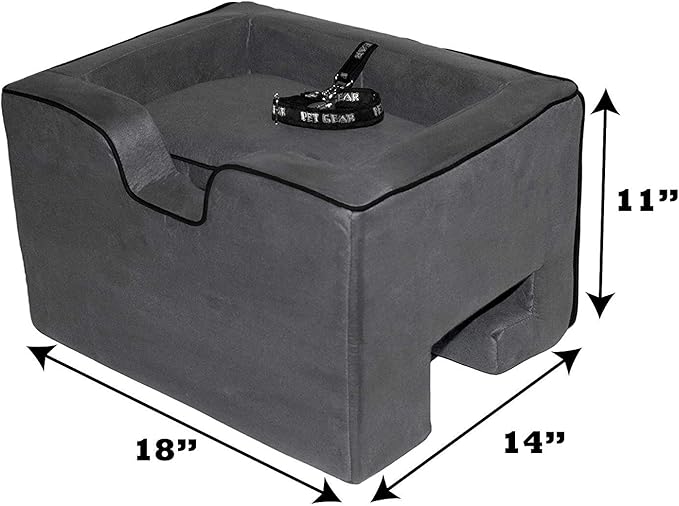 Pet Gear Lookout Booster Car Seat, Removable Comfort Pillow, Safety Tether Included, Installs in Seconds, No Tools Required, 3 Colors