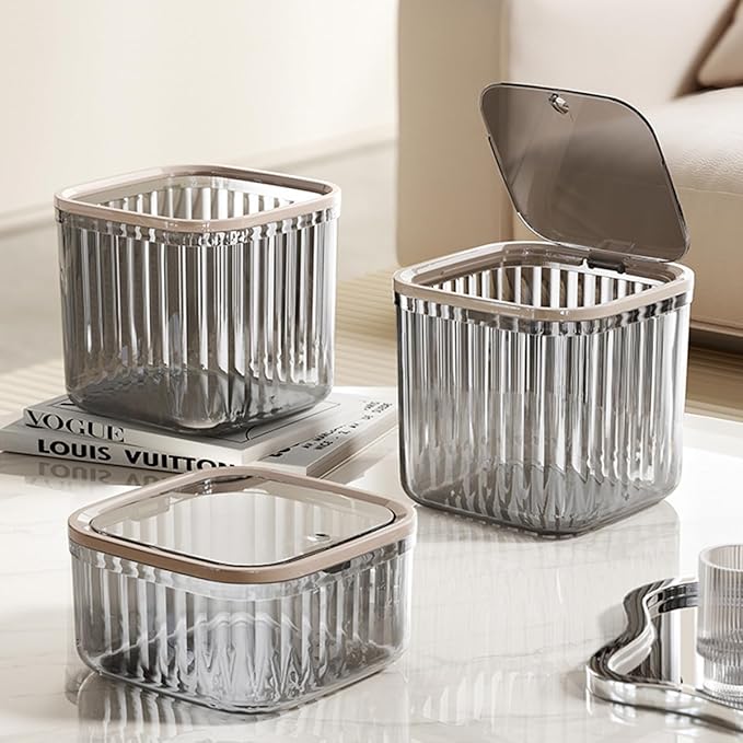 Mini Trash Can with Lid, Removable Small Garbage Can, Ultimate Mini Desktop Storage Box for Car, Bathroom, Kitchen or Bedroom