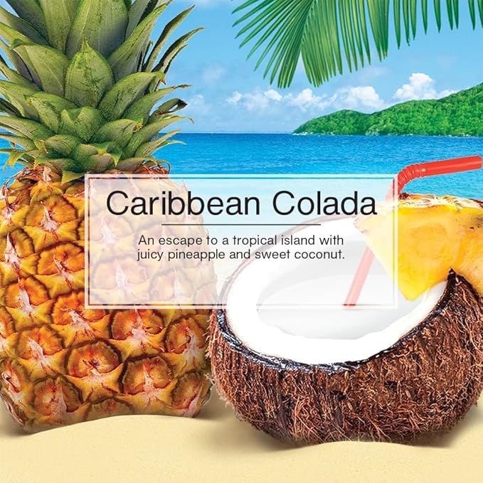 LITTLE TREES Car Air Freshener | Fiber Can Provides Long Lasting Scent for Auto or Home | Recycled Fiber | Caribbean Colada, 4 Air Fresheners