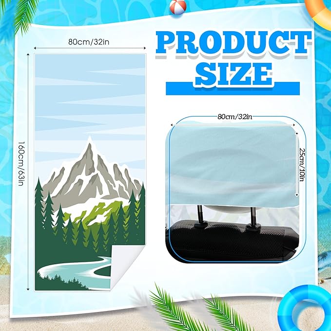 Hahafelt 1 Pack Car Seat Towel Covers with Storage Bag 63 x 32 Inch Athletic Running Towel Seat Sweat Washable Non Slip Cover Gift for Car Outdoor Sport Activities (National Park 1)