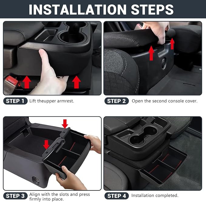 Center Console Hanging Storage Box,Split-bench Folding Seat Armrest Organizer Tray Insert Replace for Silverado/for Sierra 1500 2019-2025 and for Silverado/for Sierra 2500HD 3500HD 2020-2025