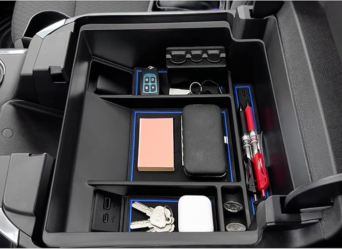 JOJOMARK Center Console Organizer Tray fits for 2022-2025 GMC Sierra/Chevy Silverado 1500 Accessories,2024-2025 Silverado/Sierra 2500HD 3500HD (Wireless Charging With Full Console w/Bucket Seats Only)