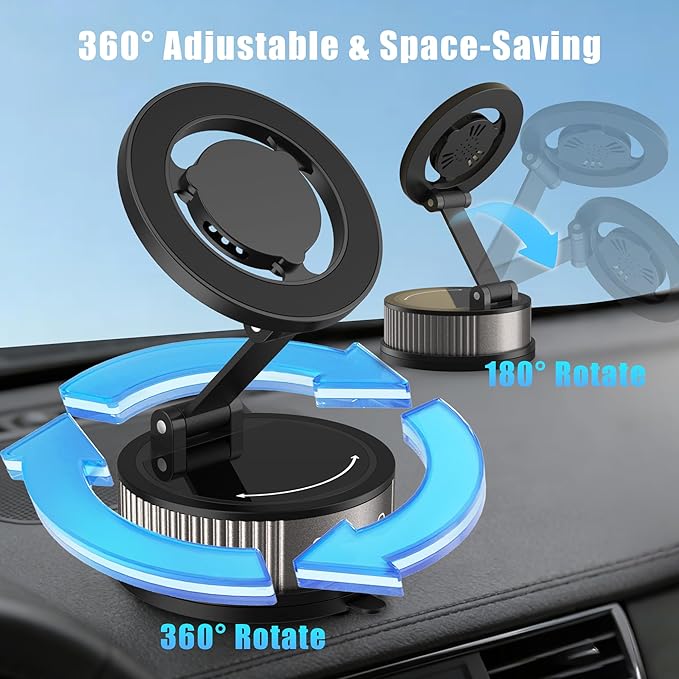 2-in-1 Magnetic Car Phone Holder with Fragrance Diffuser [95LBS Strongest Suction] 360° Rotatable Universal Mobile Mount for MagSafe iPhone 17/16/15/14/13/12 & More