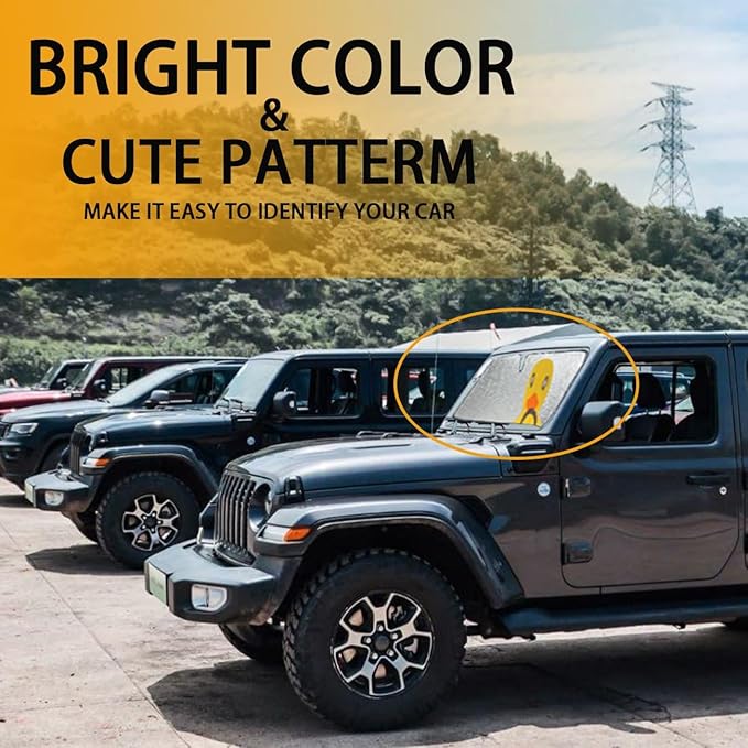 Windshield Sun Shade for Jeep Wrangler TJ JK JL & Gladiator JT 2/4 Door,Duck Sun Shade,Sunshade Windshield for Jeep Wrangler