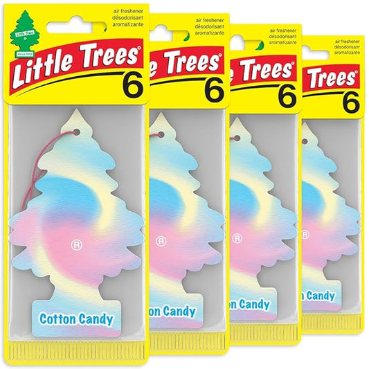 LITTLE TREES Car Air Freshener | Hanging Tree Provides Long Lasting Scent for Auto and Home | 24 Air Fresheners |Cotton Candy
