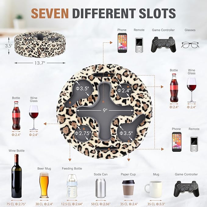 INNO STAGE Couch Cup Holder-Sofa Cup Holder Pillow | Couch Caddy Buddy | Drinks Cupholder Tray Organizer for Bed, Rv, Tv, Car, Man Cave, Boat, Remote, Snacks| Present for Couch Potato