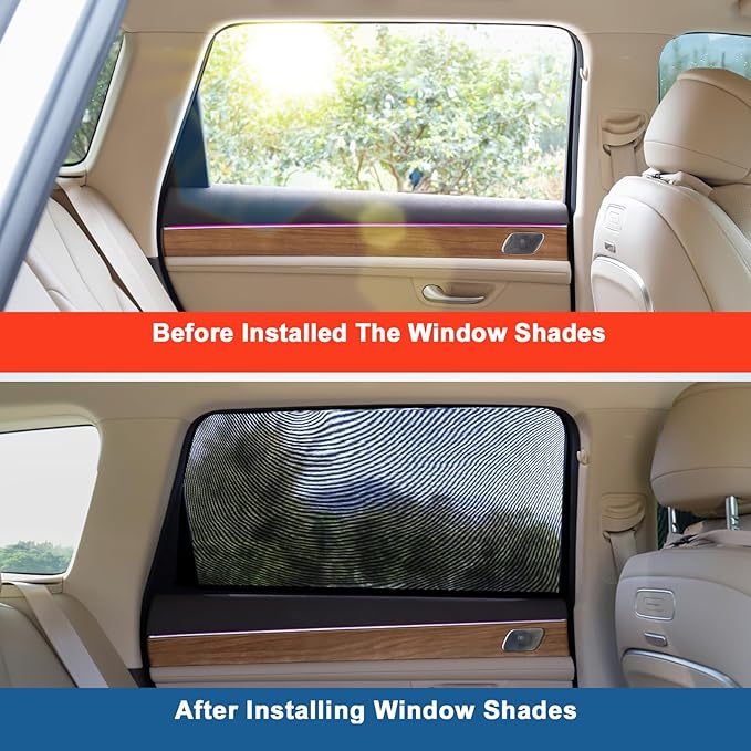 Car Rear Side Window Shades for Pickup Truck, Window Covers Screens, Reduce Sun Rays,Sun Glare,Privacy Protecstion