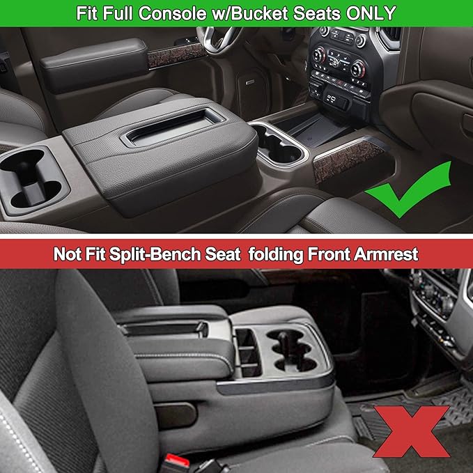 PIMCAR Center Console Organizer Compatible with 2019-2022 Chevy Silverado 1500/GMC Sierra 1500 & 2020-2023 Chevy Silverado/GMC Sierra 2500 HD/3500 HD (Full Console w/Bucket Seats ONLY) Red Trim