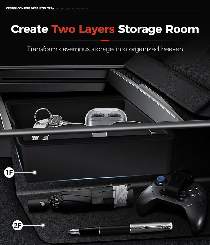Center Console Organizer 1PCS Compatible with Tesla Model Y Juniper2026, Interior Accessories for New Model Y/3 2025