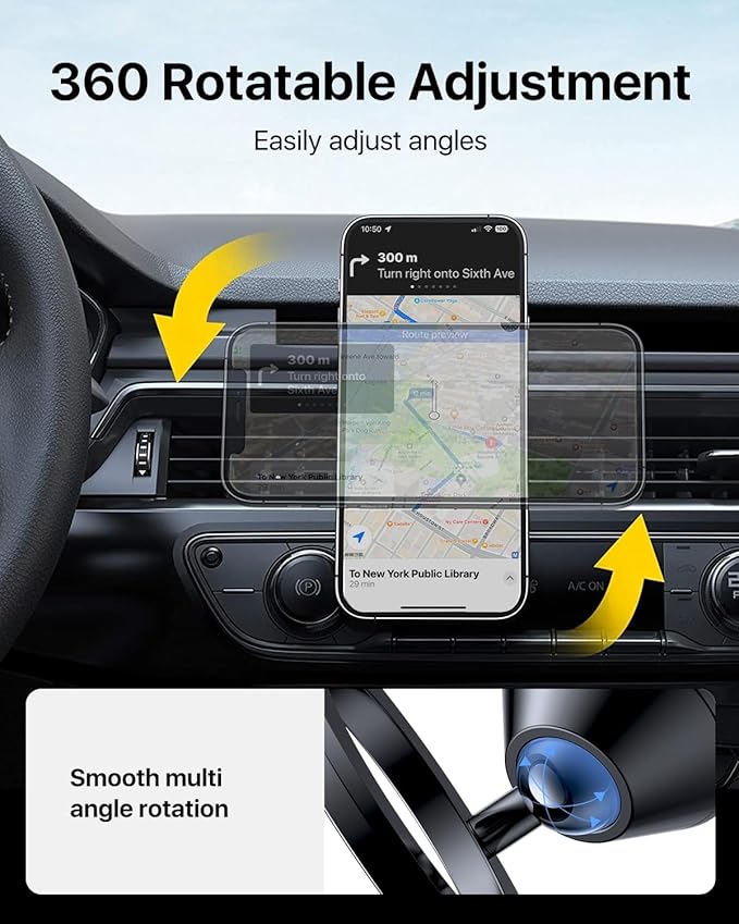 andobil for Magsafe Car Mount [Strongest Magnet, Easy Install] All Metal Magnetic Car Phone Holder for iPhone 17/16/15/14/13 Pro Max, 360° Air Vent Cell Phone Holder Car for Samsung Galaxy S26/S25/S24