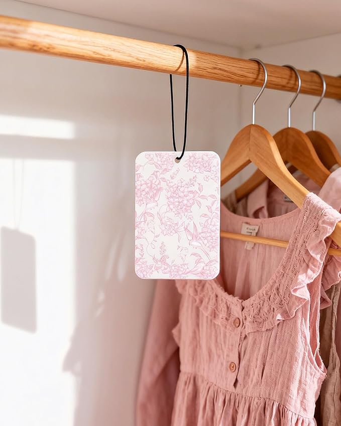 Car Air Freshener Cute Pink Lace Bow Coquette Girly 5pcs Automotive Accessories Car Interior Hanging Scents Mirror Decor for Women Teen Girls