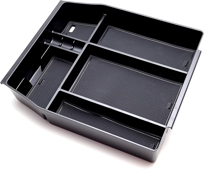 iJDMTOY Exact Fit Center Console Organizer Compartment Box w/Inside Mats Compatible With 2015-20 13th Gen Ford F-150