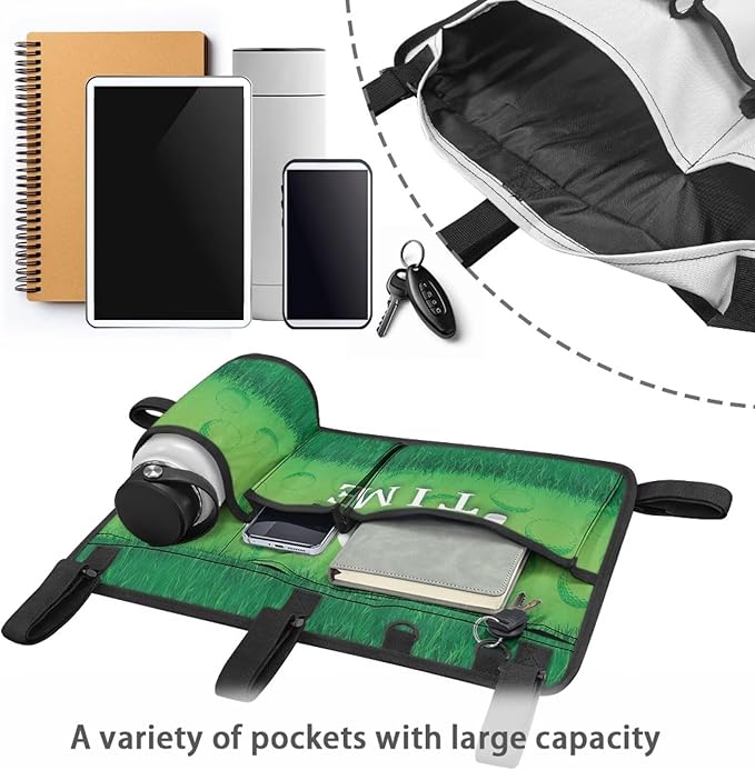 Golf Cart Storage Bag Non-Slip Golf Cart Rear Seat Organizer with 4 Pocket for Ezgo Yamaha Club Car and Other 2-Seat Golfs Carts