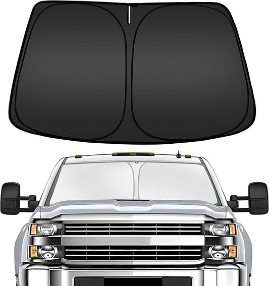 ARISMOTOR Windshield Sun Shade for Chevrolet/Chevy Silverado 2500 HD 3500 HD 2020-2026, Custom Fit Foldable Front Window Sunshade Sun Visor Protector, Block UV Rays Keep Your Car Cooler