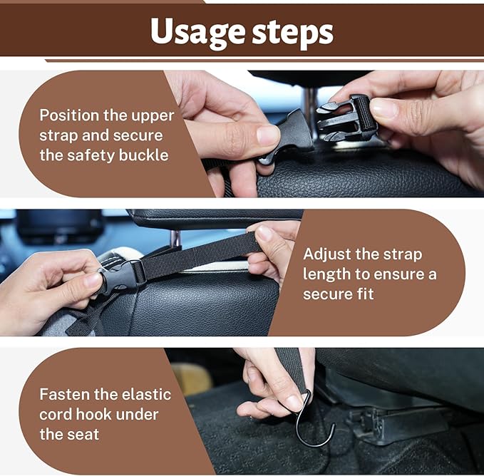 Dog Barrier for SUV, Car Net for Dogs with Adjusting Rope and Hook, Sturdy Mesh Backseat Car Divider for Small and Medium-Sized Dogs (Black)