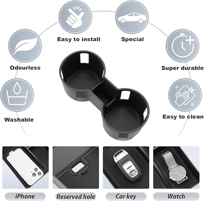 SKTU 2024 2025 2026 Ranger Cup Holder for 2024 2025 2026 Ford Ranger (XL/XLT/Lariat/Raptor) Central Control Cup Holder Ford Ranger 2024 2025 2026 Accessories Cup Pad 2025 Ranger Raptor Accessories