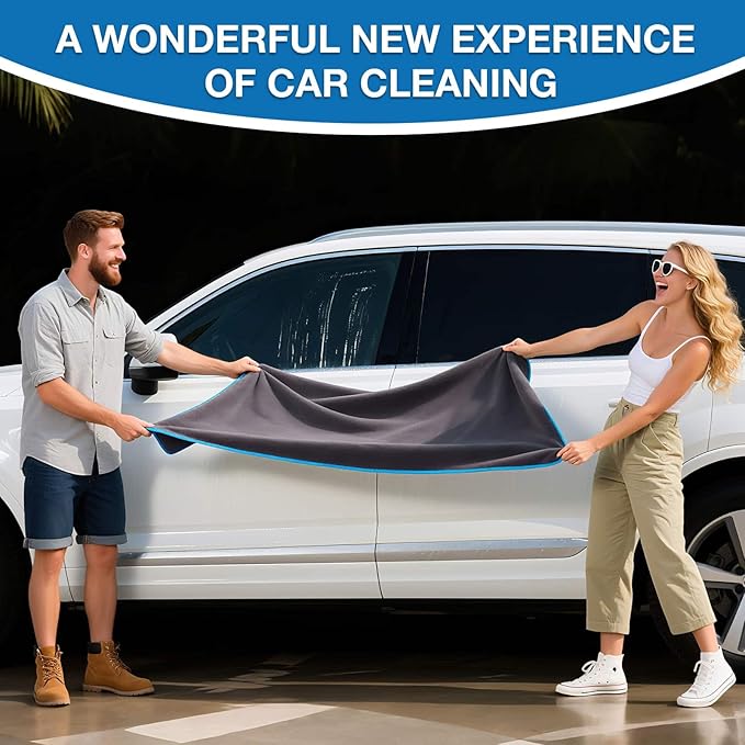 71"X 24" Extra Large Microfiber Towel for Car,Ultra Absorbent Car Washing Cloth,Designed Specifically for Fast Drying Cars,No Shedding,No Streaks, Scratches or Water Spots (Grey)