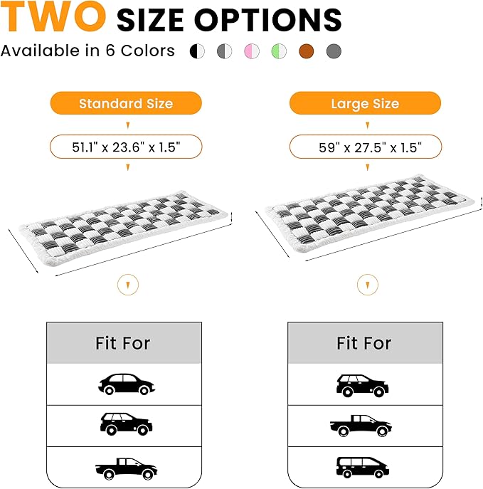HiPetpy Backseat Dog Bed Mat, Non-Slip Dog Bed for Car Back Seat, Soft & Cozy Dogs Blanket, Washable Travel Pet Mat Seat Protector for Cars, SUVs, Trucks (Grey/White, 51.1" L x 23.6" W x 1.5" Th)