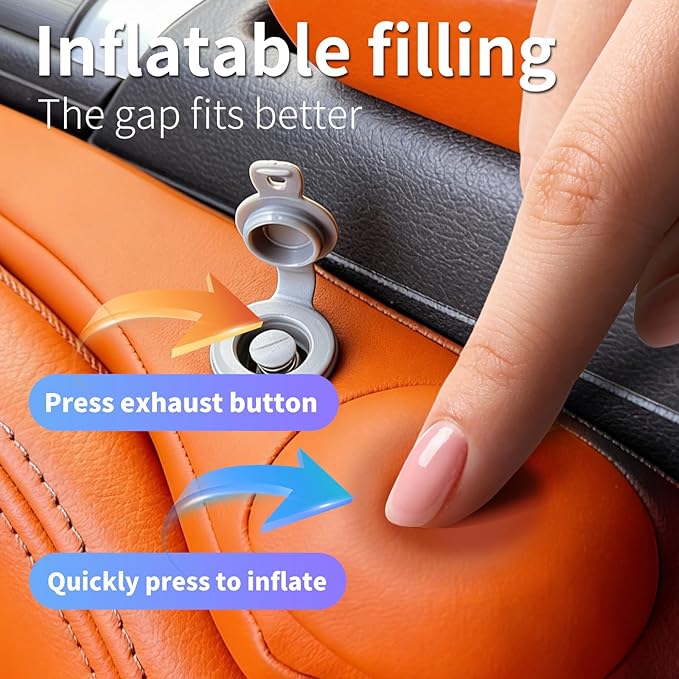 Inflatable Car Seat Gap Filler, Air Bladder Leak Proof Plug for Car Seat Cracks, Universal Fit (Not for Cars Without Center Console), Easy Installation to Prevent Items from Falling