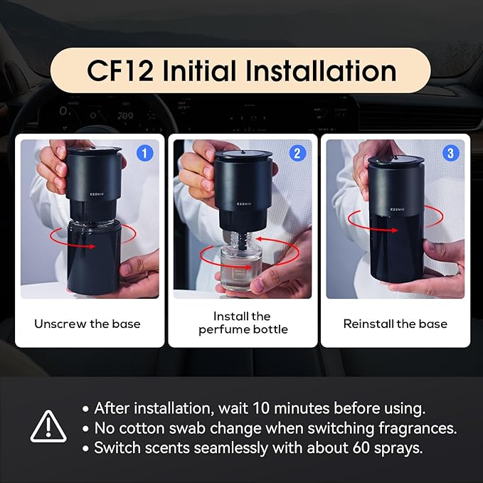 Ceeniu Car Air Fresheners - F26/CF12/F39 Dedicated Perfume Refill - 45ml - Can be Used for 2~6 Months - Made with Natural Plant Extracts - French Imported Fragrance - 17 Varied Scents Available