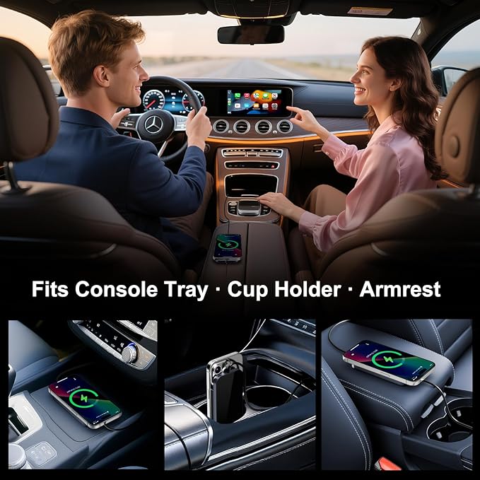 Wireless CarPlay Adapter with Magnetic 15W Fast Charging for iPhone 17/16/15/14/13/12 Series – Wired to Wireless CarPlay Converter, Auto Connect Plug & Play