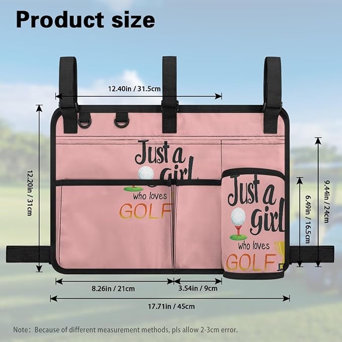Golf Cart Storage Bag Non-Slip Golf Cart Rear Seat Organizer with 4 Pocket for Ezgo Yamaha Club Car and Other 2-Seat Golfs Carts
