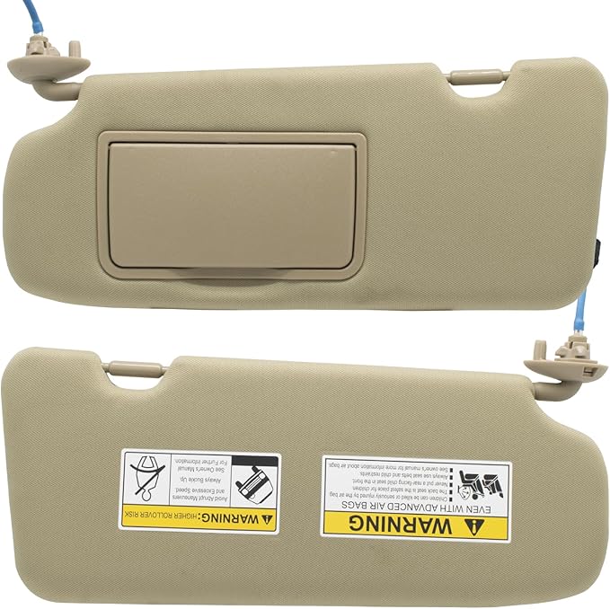 NHILES Driver Left Side Sun Visor Compatible with Honda CRV 2017 2018 2019 2020 2021 2022 Sunshade Number 83280TLAA12ZA Color: Beige