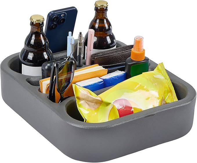 KEMIMOTO Boat Cup Holder -Marine Cup Holders, Boat Caddy Organizer,Snack Table Tray for Sofa or Car Seat