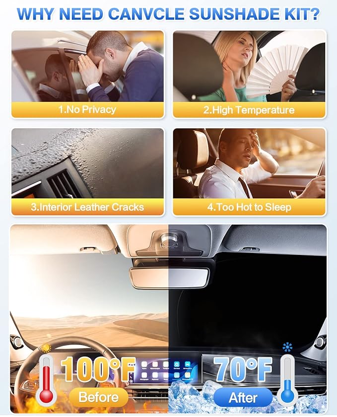 Canvcle Sunshades for 2019-2024 Subaru Forester Accessories Windshield Sun Shade Side Rear Window Shade Cover Sun Visor Shield Privacy Protection Keep Vehicle Cool Black 8PCS
