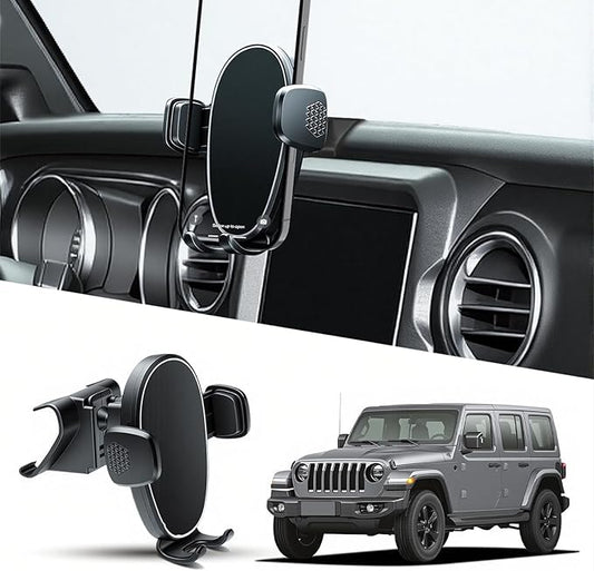 Phone Mount for Jeep Wrangler / Gladiator 2018-2023, Car Phone Holder for Dashboard - 360° Rotatable & Adjustable - Hands Free Cellphone Automobile Cradle, Car Interior Accessories for Jeep Wrangler