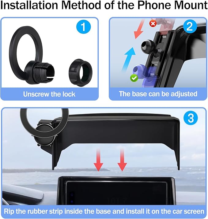 Car Phone Holder for 2019-2025 Toyota Corolla/2022-2024 Corolla Cross 8-inch Touchscreen, Cell Phone Mount Compatible with MagSafe
