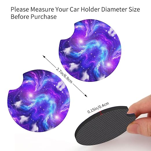 Car Trash Bag Purple Galaxy Hanging Back of Seat Car Portable Trash Bag Purple Galaxy Waterproof One-Handed Portable Strap Drawstring Garbage Bags with 2 Pieces Car Coasters
