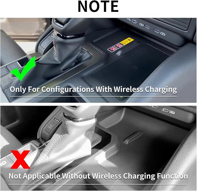 smabee 2PCS Fit for 2024 2025 2026 Toyota Land Cruiser Prado 250 Center Console Cool Box Organizer + Wireless Charging Protective Mat Accessories Black (Not Fit 1958 Model)
