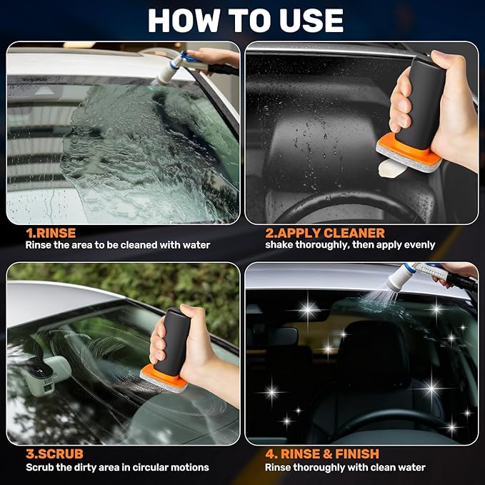 Car Oil Film Cleaner,Glass Emulsion Cleaner,Handle Oil Film Remover&Windshield Cleaner For Cars Window, Glass Emulsion, Crystal Clear View