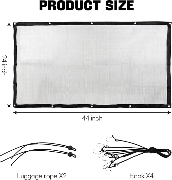Dog Car Net Barrier, 44"×24" Dog Barrier for Car, Pet Car Divider for Back Seat, Adjustable Stretchable Auto Safety Mesh Pet Barrier Net, Easy to Install, Universal for Car SUV Truck