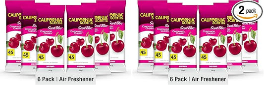 California Scents Power Bloc Car Air Freshener,Coronado Cherry Scent,(Pack of 12)