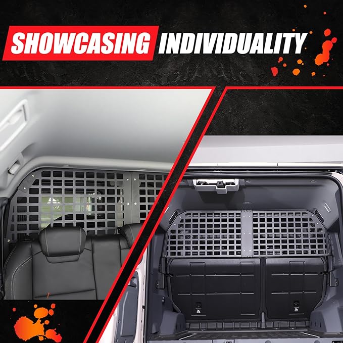 Dog Car Barrier & Trunk Cargo Rack Compatible with Ineos Grenadier 2020-2026, Travel Car Dog Barrier Net Partition Door Restraint Fence, Guard Blocks Access to Front Seats