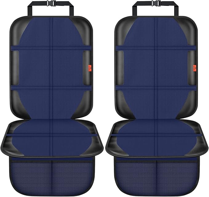 XHYANG Car Seat Protector,2 Pack Automotive Seat Protectors Baby Carseat Pad Waterproof & Durable 600D Fabric for Child Baby Car Seat Mat Vehicle Pet Cover 2 Storage Pockets (Blue)
