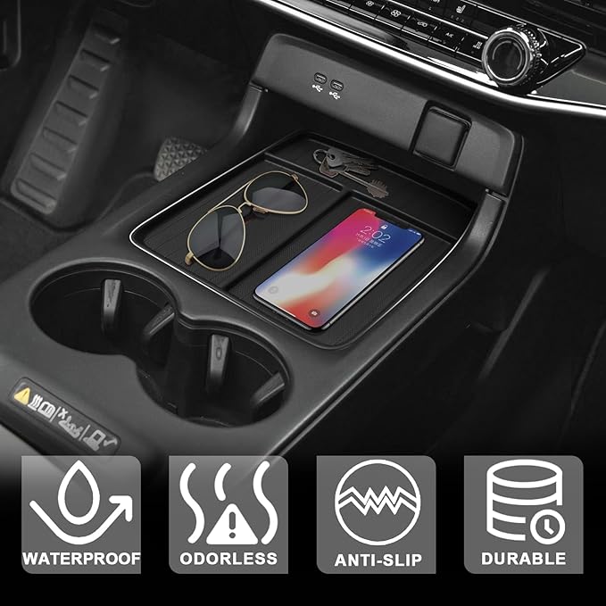BestEvMod 2PCS Center Console Organizers Compatible with Honda Prologue 2026 2025 2024 Accessories Storage Tray Easy to Install and Clean Anti-Slip Front + Lower Console Tray