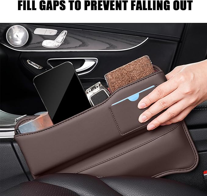 Car Seat Gap Filler Organizer for BMW 2 Series Serie F22 F23 F45 F46 F87 F44 F74 F78 G42 Car Side Seat Storage Box Multifunction Car Interior Storage Organizer,Brown