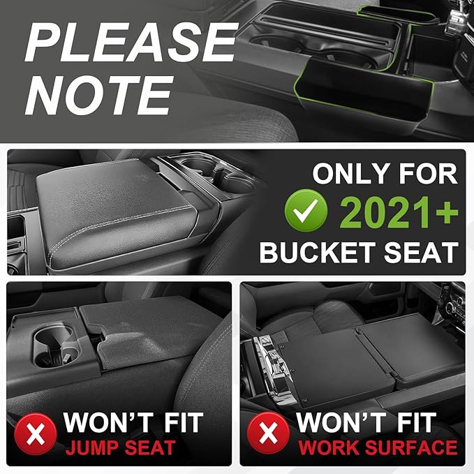 Muslogy Center Console Organizer Compatible with 2021-2025 2026 Ford F150 Accessories Hanging Storage Box Console Left & Right Phone Pocket Gear Shift Side Organizer